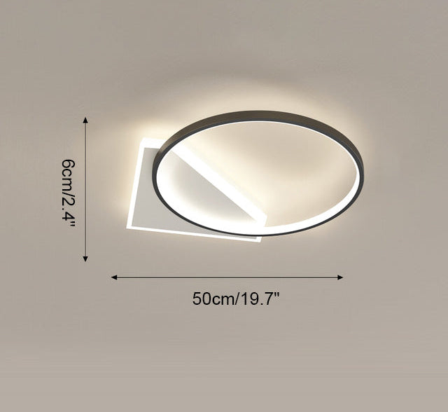 Plafonnier Géométrique Plat à Intensité Variable