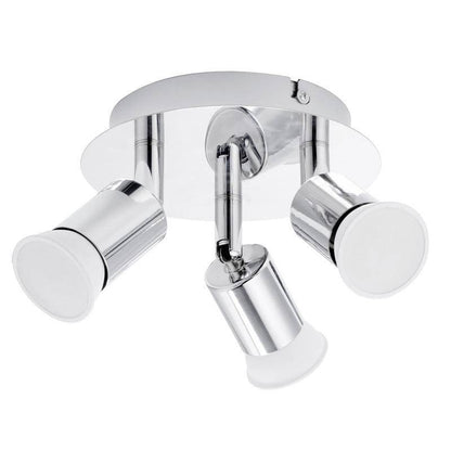 Plafonnier LED Chromé 3 Spots - Élégance Moderne pour Salon et Cuisine