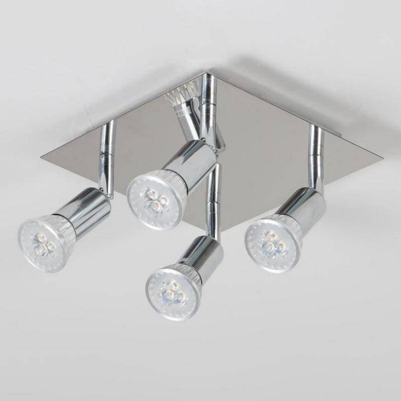 Plafonnier LED Chromé à Spots Orientables