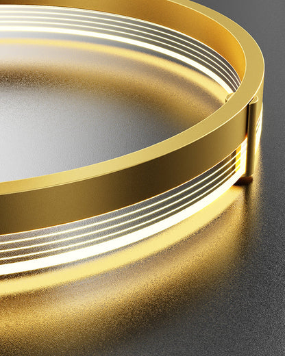 Plafonnier LED Circulaire Design Noir ou Doré