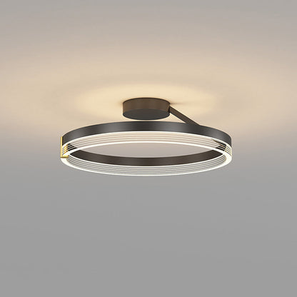Plafonnier LED Circulaire Design Noir ou Doré