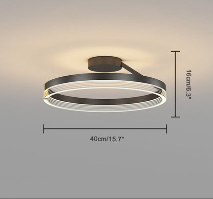 Plafonnier LED Circulaire Design Noir ou Doré