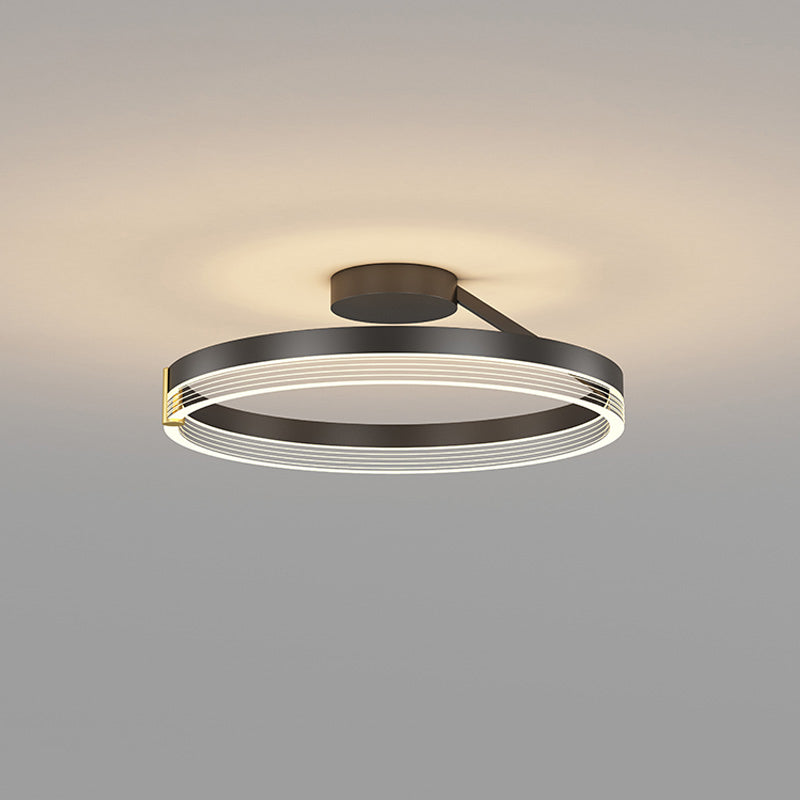 Plafonnier LED Circulaire Design Noir ou Doré