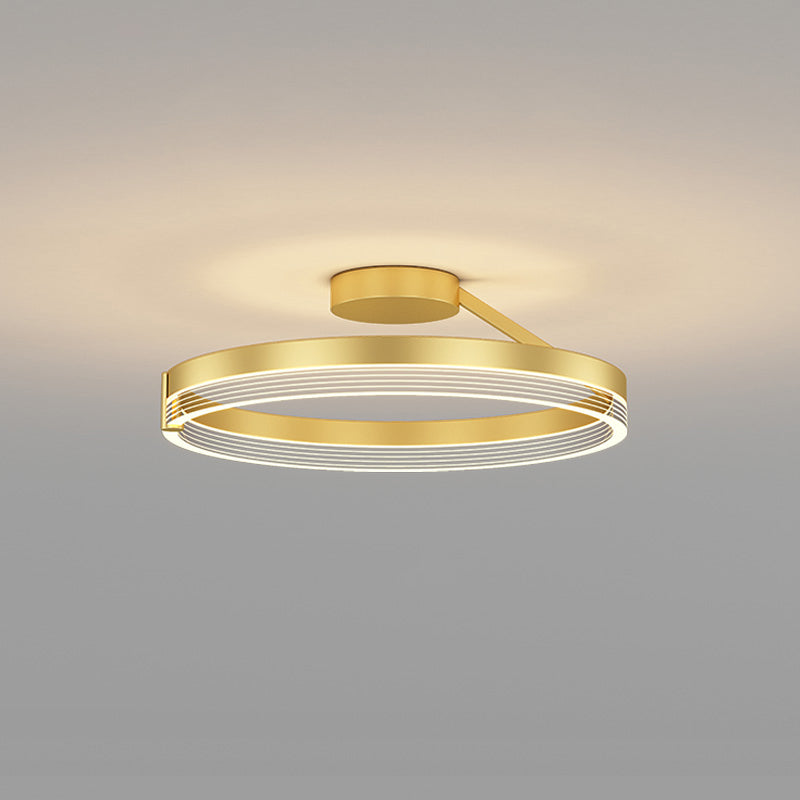 Plafonnier LED Circulaire Design Noir ou Doré