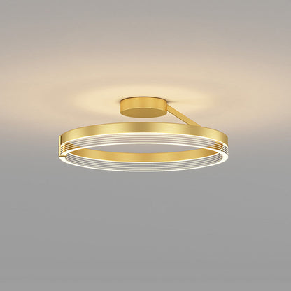 Plafonnier LED Circulaire Design Noir ou Doré