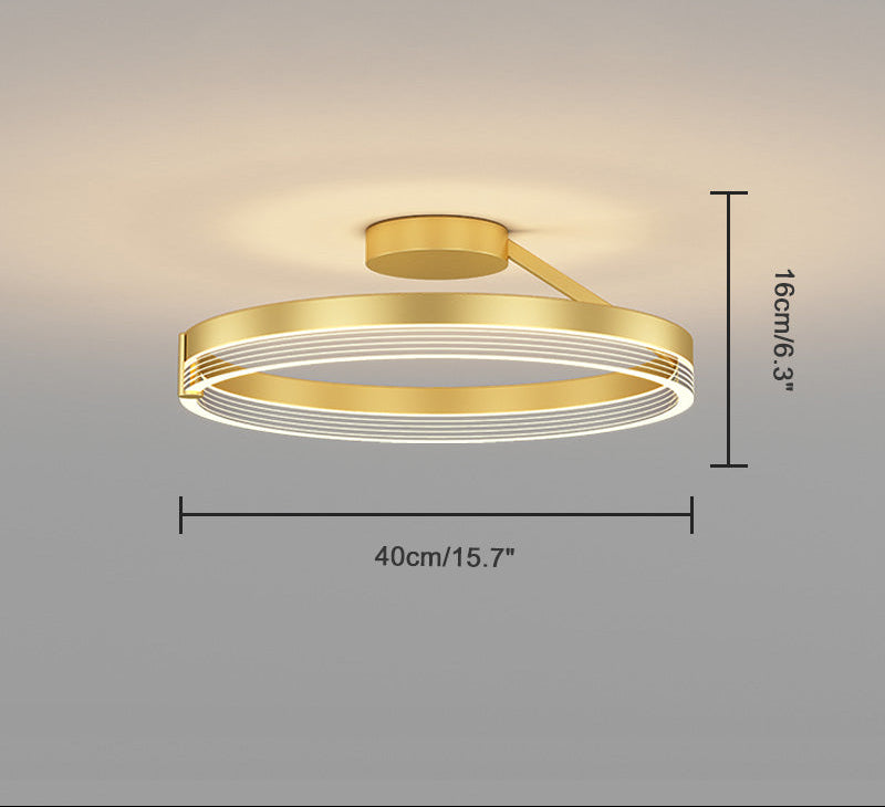 Plafonnier LED Circulaire Design Noir ou Doré