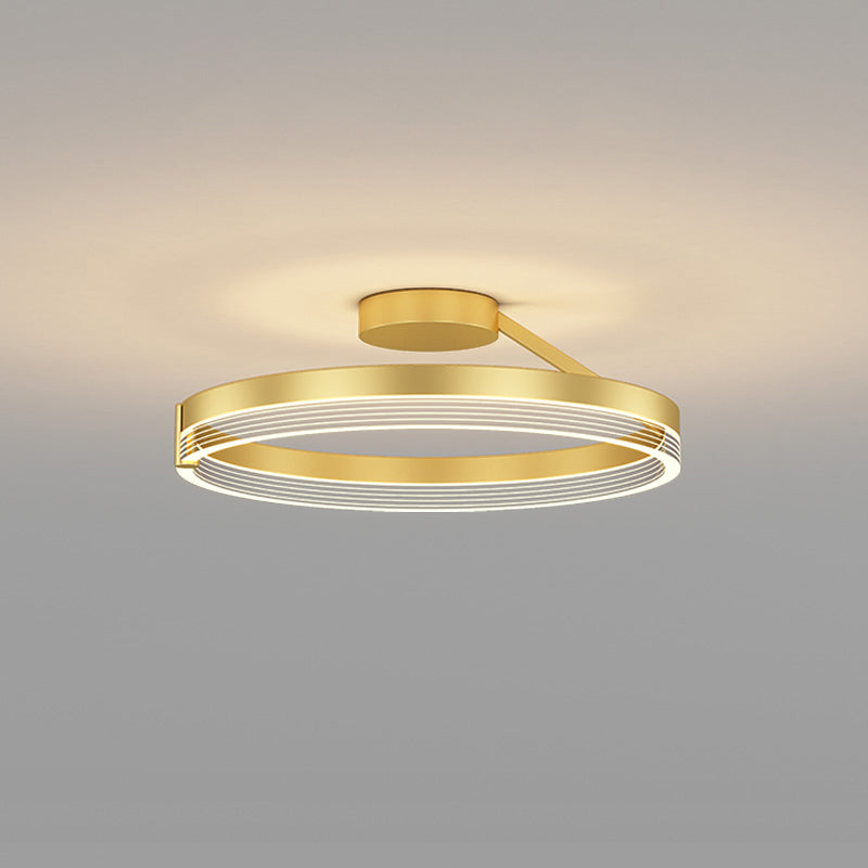 Plafonnier LED Circulaire Design Noir ou Doré