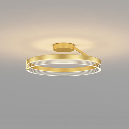 Plafonnier LED Circulaire Design Noir ou Doré