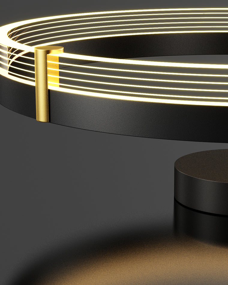 Plafonnier LED Circulaire Design Noir ou Doré