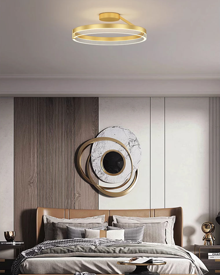 Plafonnier LED Circulaire Design Noir ou Doré