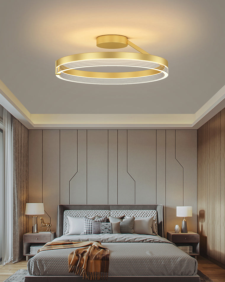 Plafonnier LED Circulaire Design Noir ou Doré