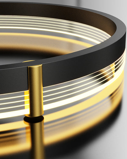 Plafonnier LED Circulaire Design Noir ou Doré