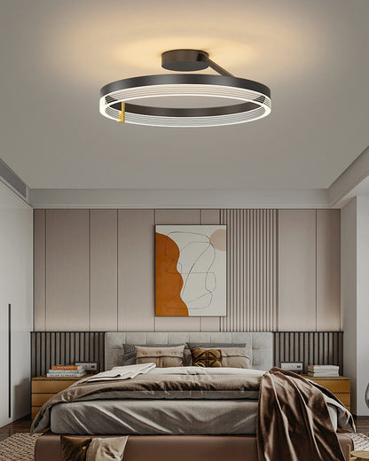 Plafonnier LED Circulaire Design Noir ou Doré