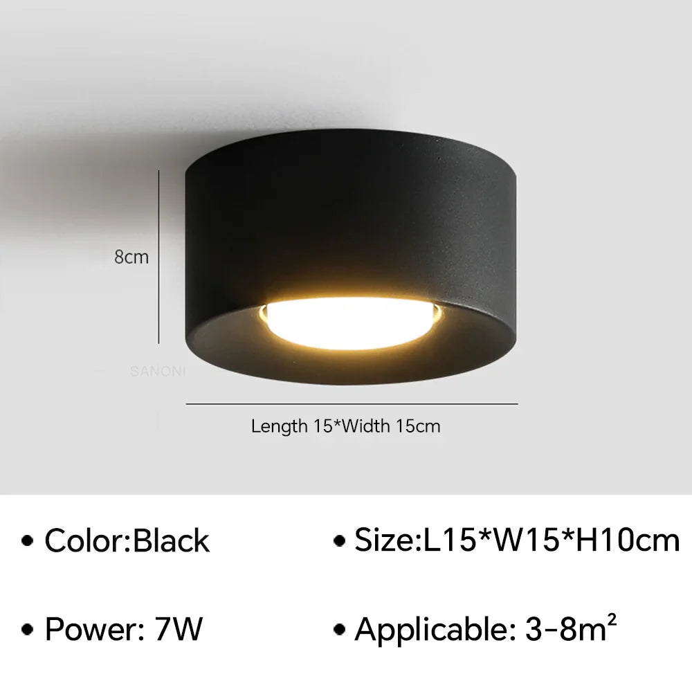 Plafonnier LED Cylindrique - Minimaliste Épuré