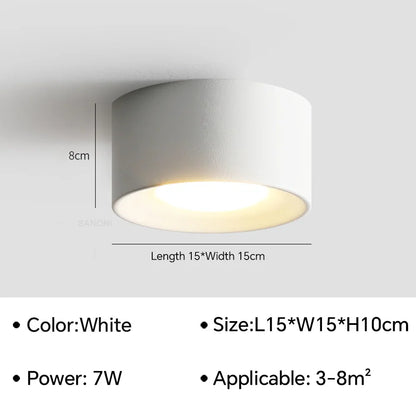 Plafonnier LED Cylindrique - Minimaliste Épuré