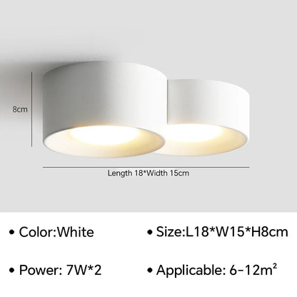 Plafonnier LED Cylindrique - Minimaliste Épuré