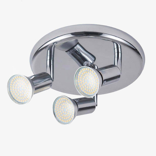 Plafonnier LED Design Chromé - Éclat Trio