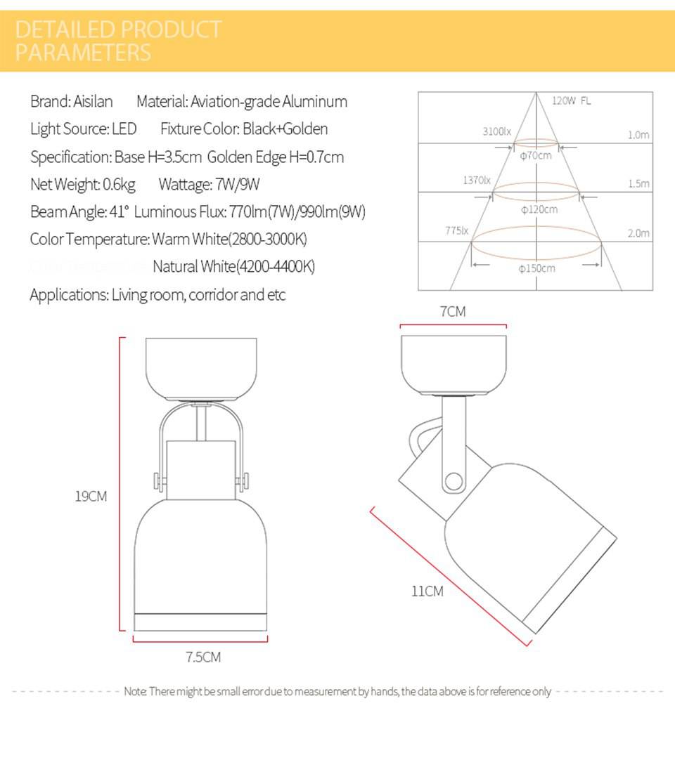 Plafonnier LED Design Moderne - Spot Orientable 60°