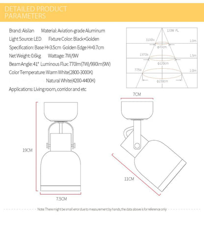 Plafonnier LED Design Moderne - Spot Orientable 60°