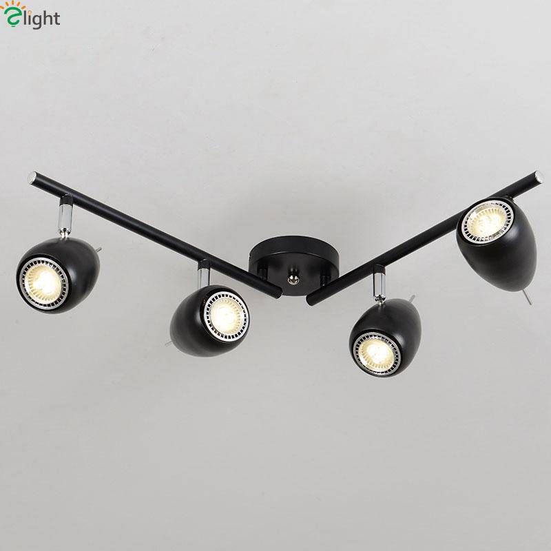 Plafonnier LED Design - Spot Orientable en Métal Noir ou Blanc