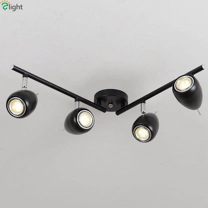 Plafonnier LED Design - Spot Orientable en Métal Noir ou Blanc