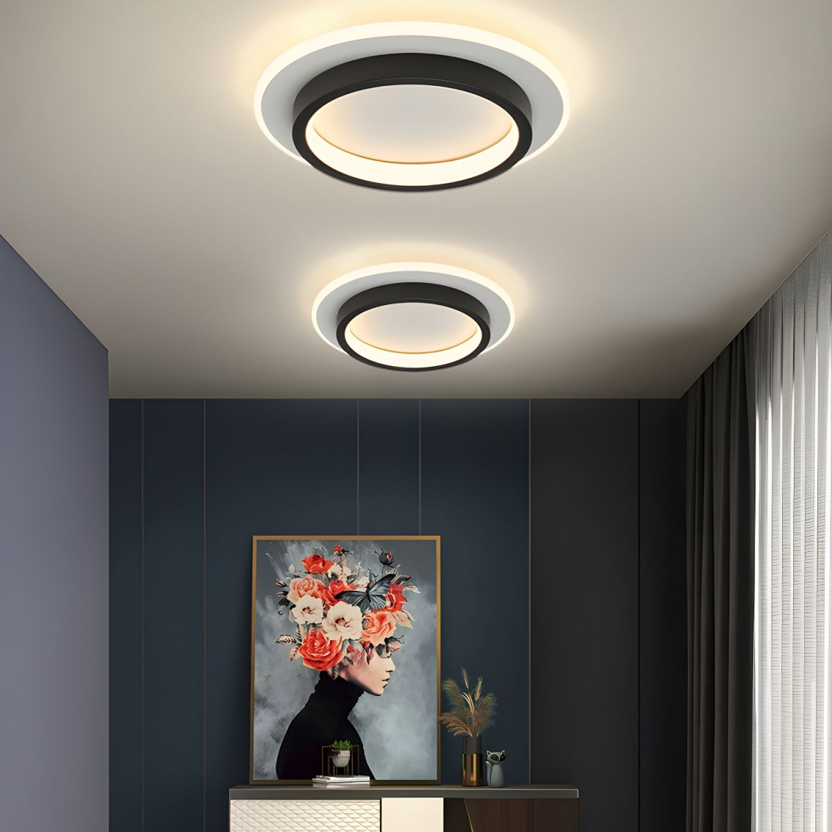 Plafonnier LED Élégance Métallique - Design Contemporain pour Salon