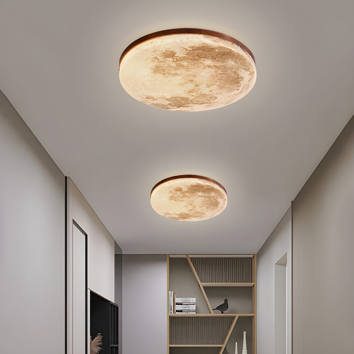 Plafonnier LED Lune Élégante - Design Minimaliste pour Salon et Chambre
