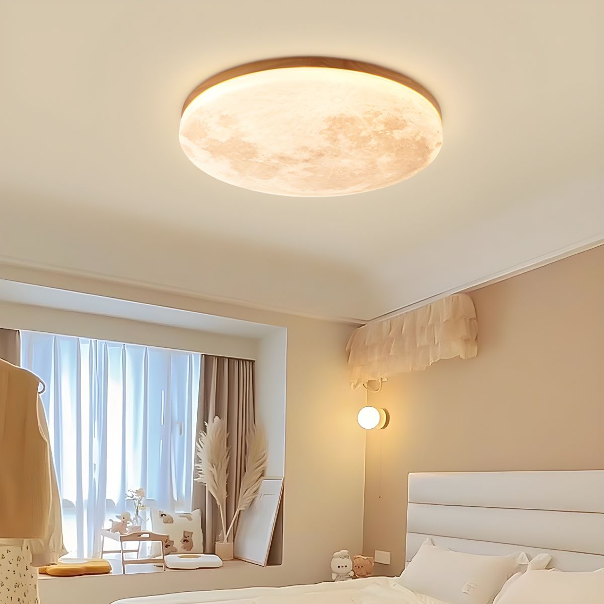 Plafonnier LED Lune Élégante - Design Minimaliste pour Salon et Chambre