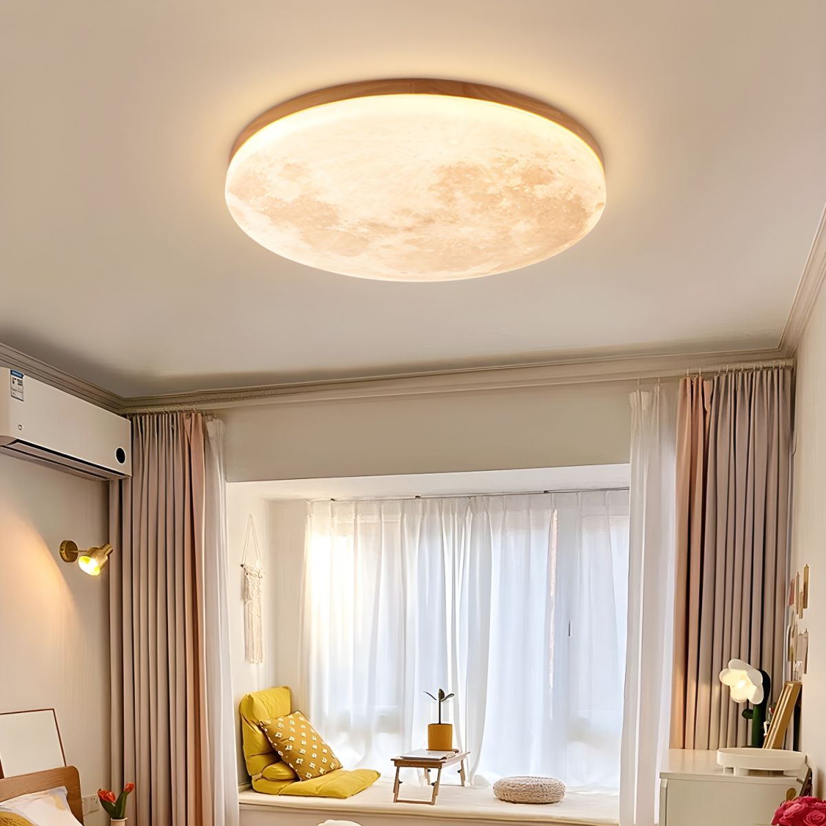 Plafonnier LED Lune Élégante - Design Minimaliste pour Salon et Chambre