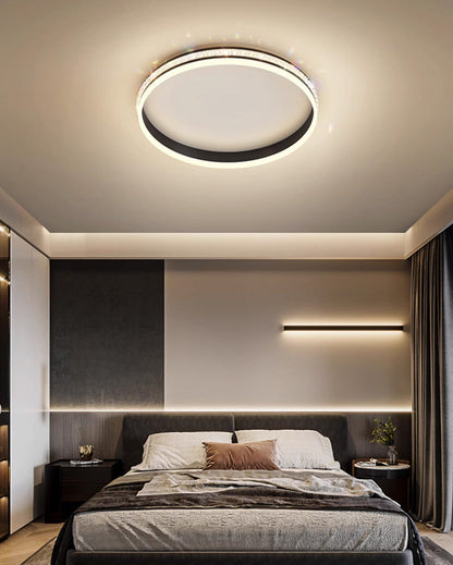 Plafonnier LED Noir Carré ou Rond