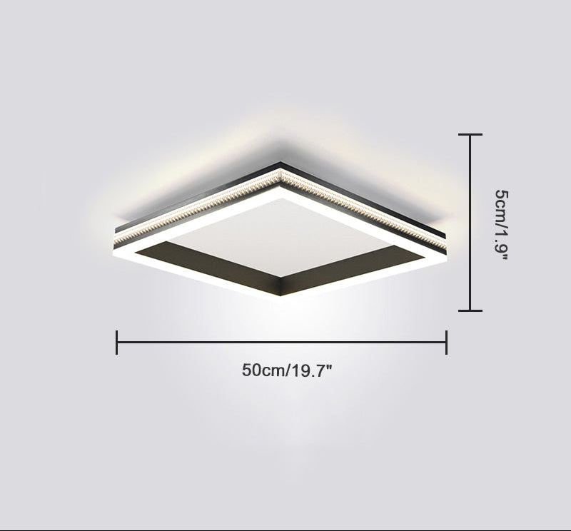 Plafonnier LED Noir Carré ou Rond