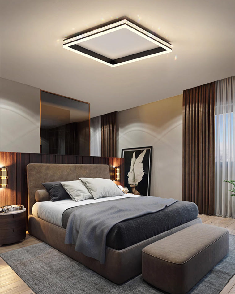 Plafonnier LED Noir Carré ou Rond