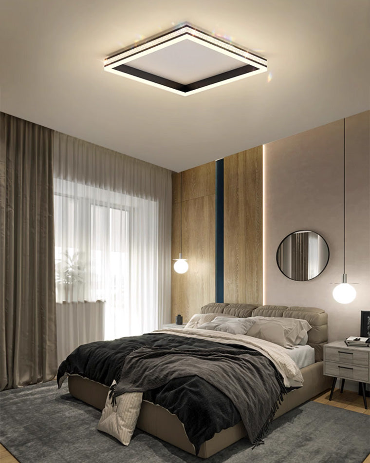 Plafonnier LED Noir Carré ou Rond