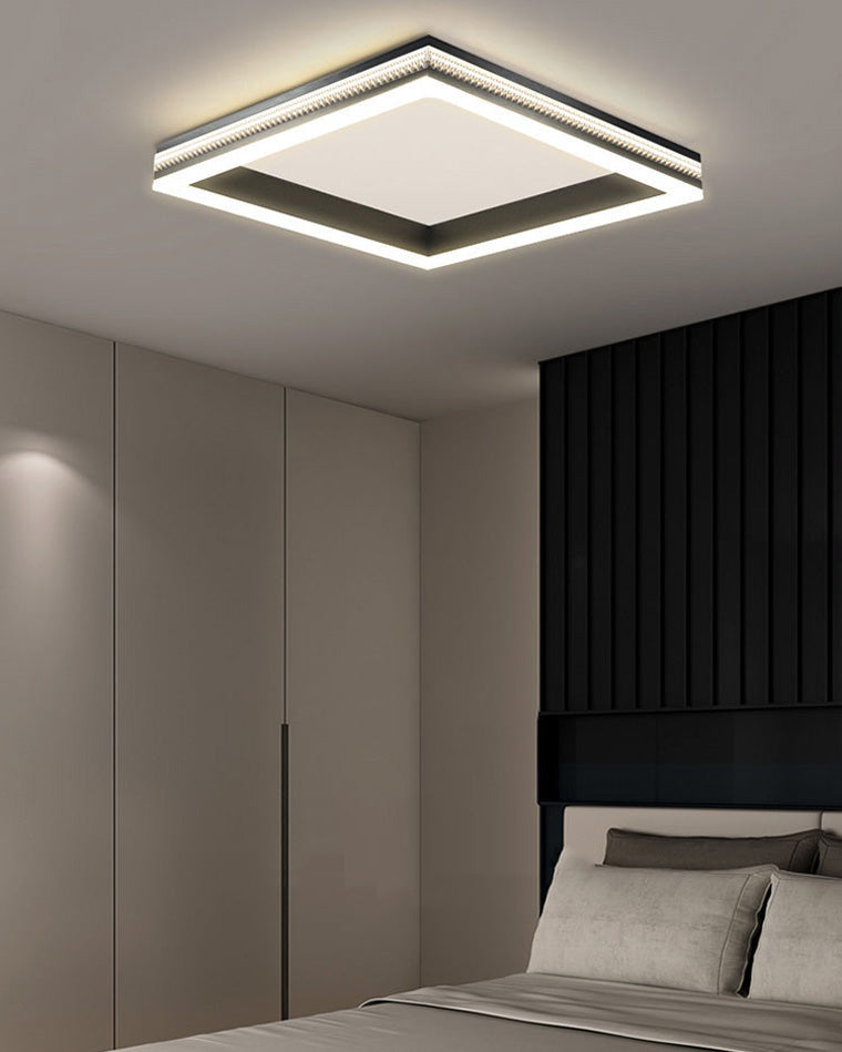 Plafonnier LED Noir Carré ou Rond
