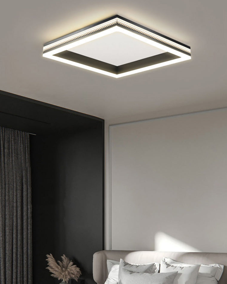 Plafonnier LED Noir Carré ou Rond