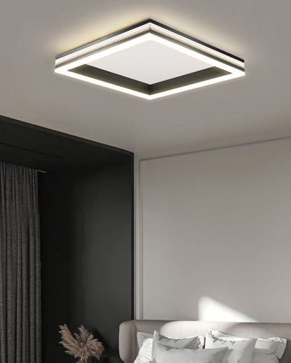 Plafonnier LED Noir Carré ou Rond