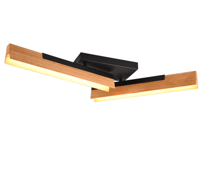 Plafonnier LED Orientable - Noir Et Bois