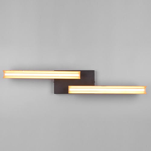 Plafonnier LED Orientable - Noir Et Bois