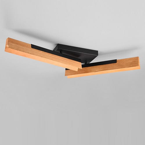 Plafonnier LED Orientable - Noir Et Bois