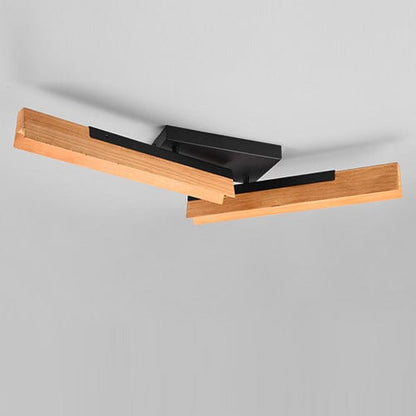 Plafonnier LED Orientable - Noir Et Bois