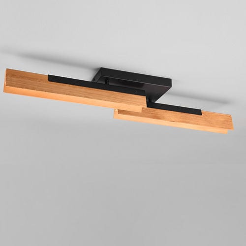 Plafonnier LED Orientable - Noir Et Bois