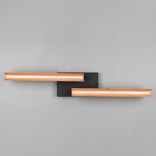 Plafonnier LED Orientable - Noir Et Bois