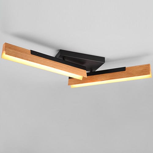 Plafonnier LED Orientable - Noir Et Bois