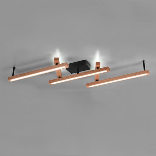 Plafonnier LED Style Rustique Bois