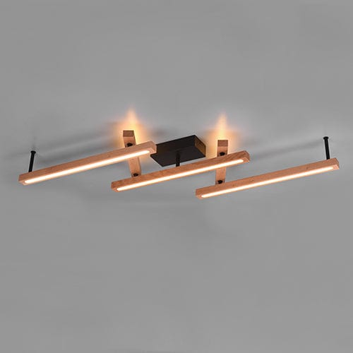 Plafonnier LED Style Rustique Bois
