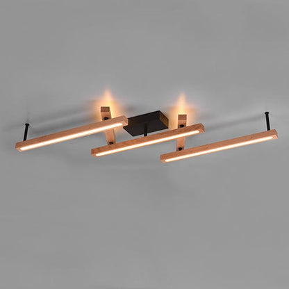 Plafonnier LED Style Rustique Bois