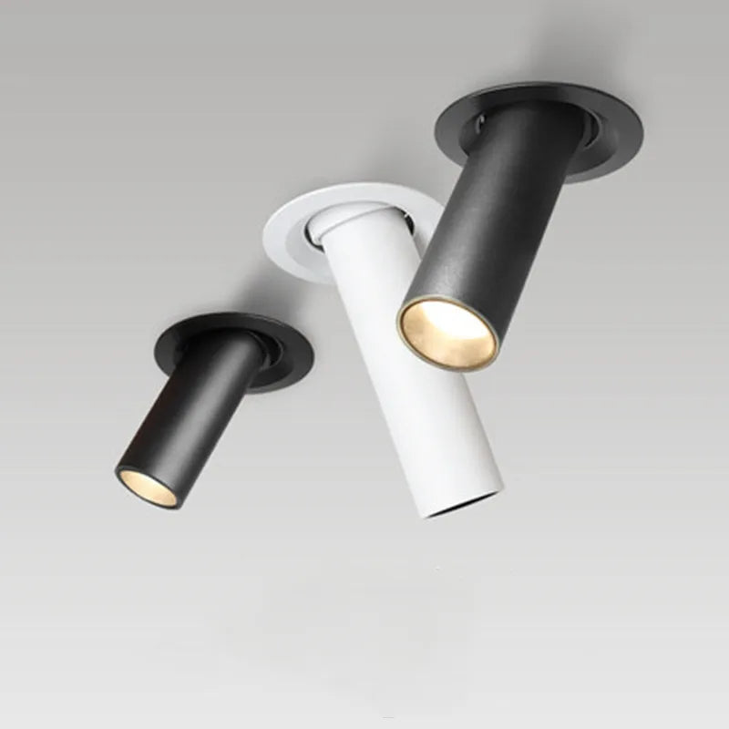Plafonnier LED Tube Long - Éclairage Noir et Blanc