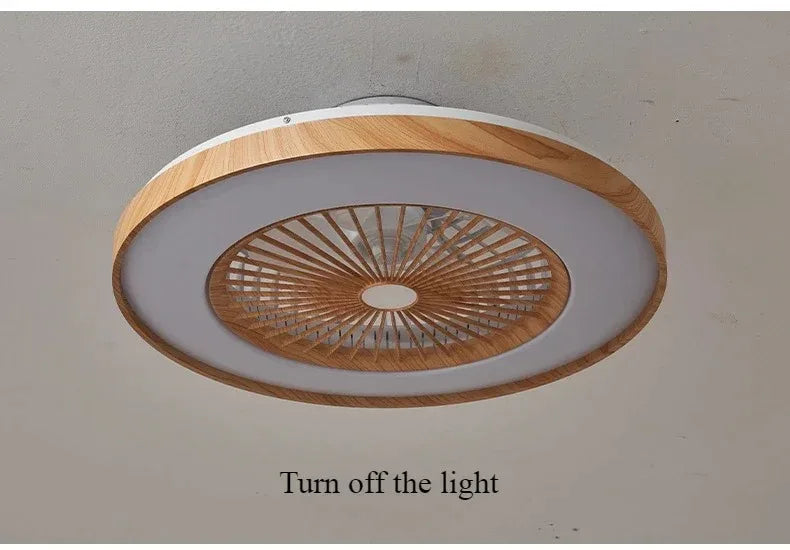 Plafonnier LED Ventilateur Blanc et Bois