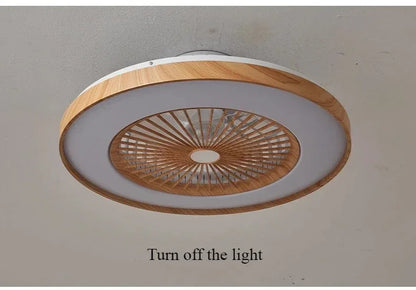 Plafonnier LED Ventilateur Blanc et Bois