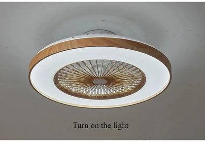 Plafonnier LED Ventilateur Blanc et Bois